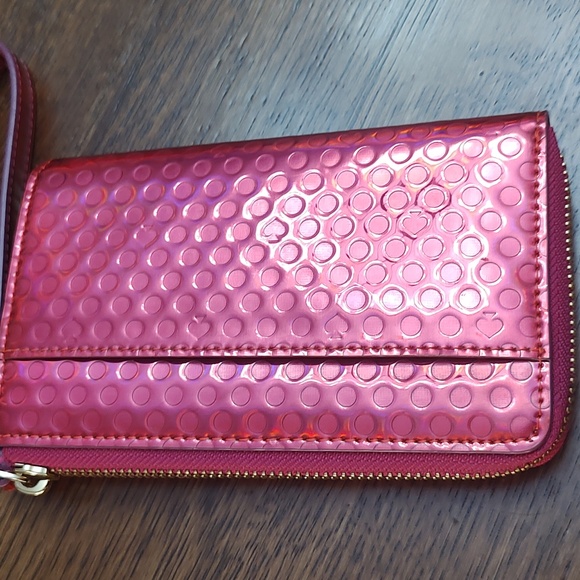 Kate Spade Beale St Caterina Pink Reflective Wristlet Wallet NWOT - Picture 7 of 13